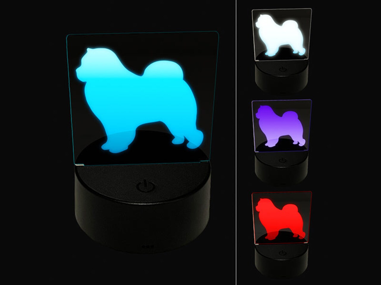 Chow Chow Dog Solid 3D Illusion LED Night Light Sign Nightstand Desk Lamp